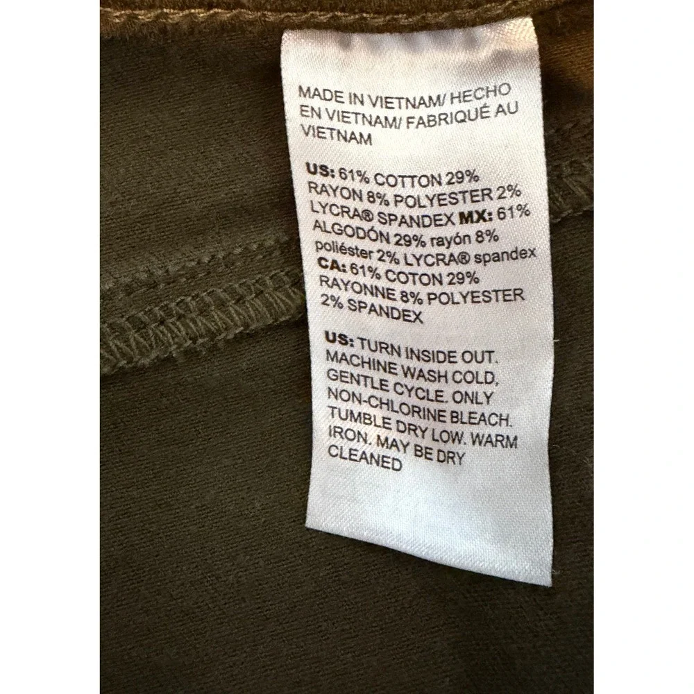 Chico's Women's SZ 0 TALL (4) So Slimming Girlfriend Slim Leg Ankle Jeans Olive - Picture 5 of 5